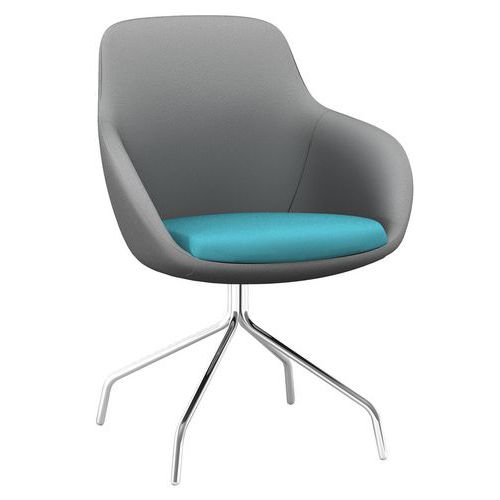 Bridge Eka Pied Chromé Tissu M1 Gris/turquoise