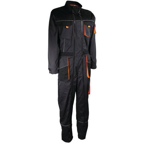 Singer Safety - Combinaison de travail 2 zips Noir/gris Taille M - Polyester Coton 245 g/m2 - EPI Confort Durable