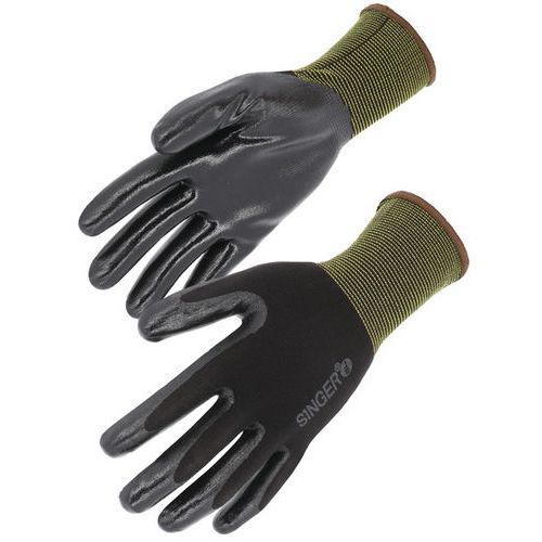 Gants De Manutention Nitrile Support En Polyamide Tricoté Jauge 13 T11