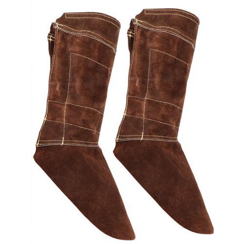 Guêtres De Soudeur En Cuir Croûte Marron Supérieur