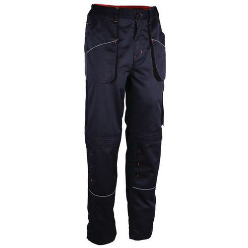 Pantalon De Travail Multi Poches Avec Contrastes Rouges Taille M