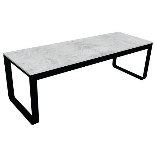 Table Pliante 230 X 80 X H74cm Noir Mélamine Marble White