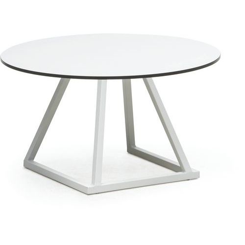 Table Lounge D80 Cmaluminium Blanc Mélamine Blanc