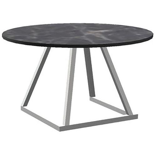 Table Lounge D80 Cmaluminium Blanc Mélamine Marble Grey