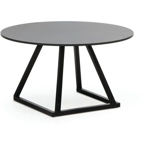 Table Lounge D80 Cmaluminium Noir Mélamine Noir