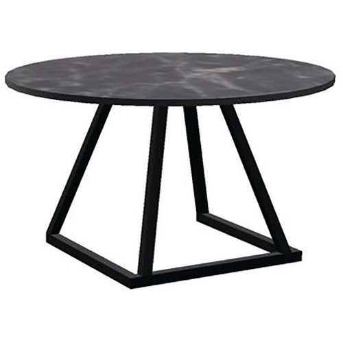 Table Lounge D80 Cmaluminium Noir Mélamine Marble Grey