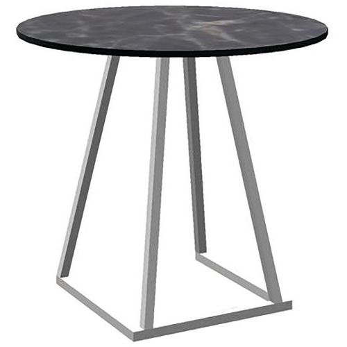 Table Linea Dinner D80 Blanc Mélamine Marble Grey
