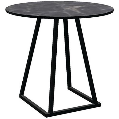 Table Linea Dinnerd80 Aluminium Noir Mélamine Marble Grey