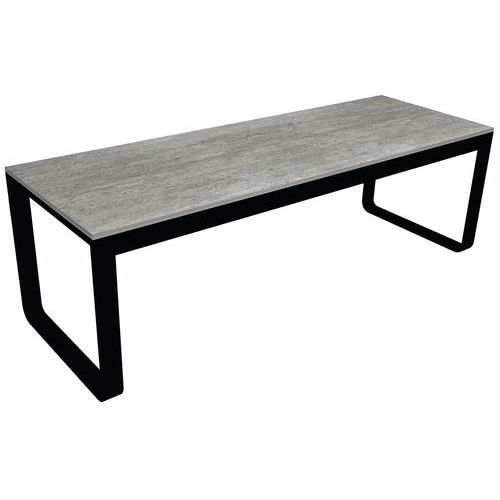 Table Pliante Noir 230x80xh74cm Flow Dinner Compact Concrete