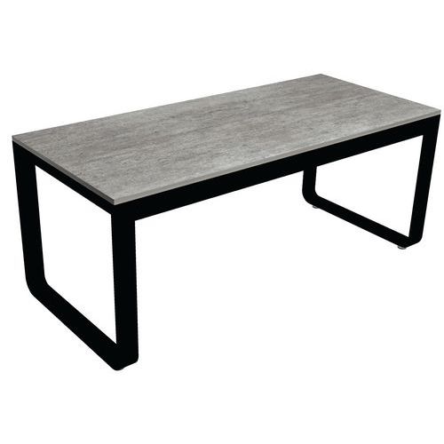 Table Pliante Noir 180x80xh74cm Flow Dinner Compact Concrete