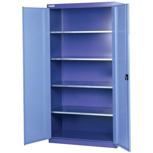 Thurmetall - Armoire d'atelier haute à portes battantes - 100x195x50 cm Bleu/Bleu Clair - Acier - Charge 500kg - Serrure à clé