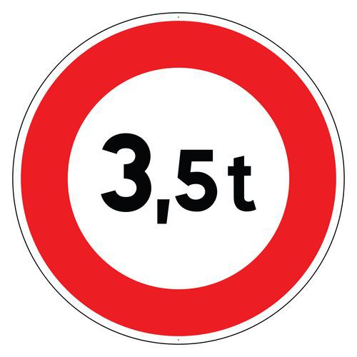 Kelias - Panneau B13 Limitation Tonnage 3,5t - Rond 450mm Aluminium Classe 2
