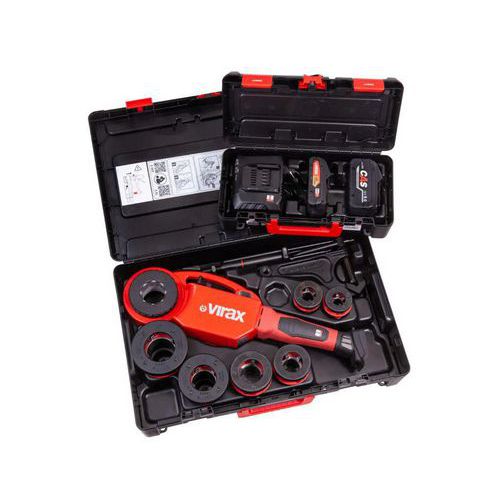 Virax - Filière électroportative Phenix IX 18V sans fil CAS 6 BSPT - Pour tuyau Ø 60 mm - Puissante et Autonome