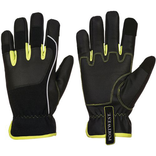 Portwest - Gants Tradesman PW3 Multi-usage - Noir/Jaune - Taille XL - Polyuréthane/Nylon - CE