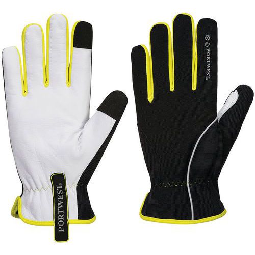 Portwest - Gants Hiver PW3 Anti-Froid - Noir/Jaune Taille XXL - Protection Thermique pour le Froid - Construction/BTP