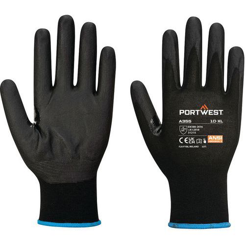 Portwest - Gants Écran Tactile Mousse Nitrile NPR15 - Noir Taille 8 - Compatible Tactile, Paume Enduite, Confort