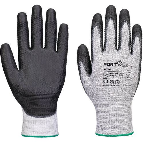 Portwest - Gants de travail Grip 13 PU Diamond Knit - Taille XXXL Noir/Gris - Protection et Confort