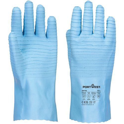 Gants De Manutention Protection Chimique B En Latex Fd - M - Bleu