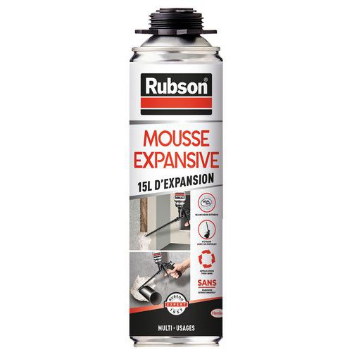 Rubson - Mousse Expansive Pistolable Multi-Usages 15L Blanc - 345 mL - Adhésif et Mastic