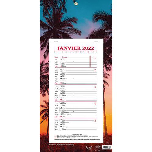 Calendrier bloc mensuel Evasion - Année 2022 - Quo Vadis Calendrier bloc mensuel Evasion - Année 2022 - Quo Vadis