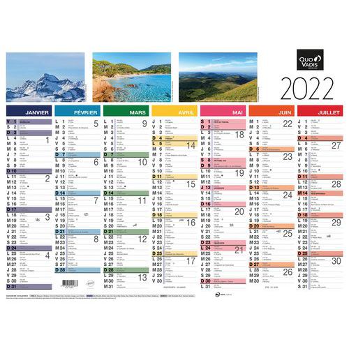 Calendrier fantaisie Tradition - 55 x 40,5 cm - Année 2022 - Quo Vadis Calendrier fantaisie Tradition - 55 x 40,5 cm - Année 2022 - Quo Vadis
