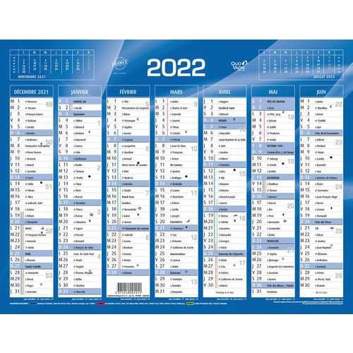 Calendrier banque bleu - 18 x 13,5 cm - Année 2022 - Quo Vadis
