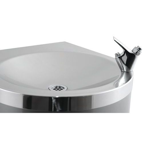 Edafim - Fontaine à eau demi-lune 45L - 1 col de cygne, 1 rince-bouche filtré - Éco-responsable, 50 gobelets, Métal