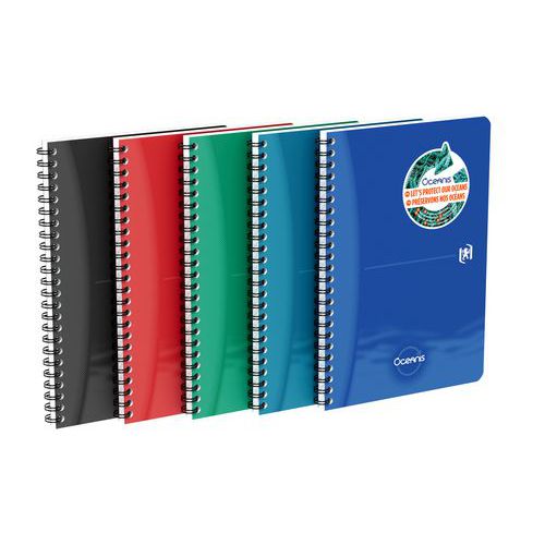 Oxford - Cahier Oceanis A5 180 pages Petits carreaux 5x5 Spirale Assorti Éco-responsable PEFC
