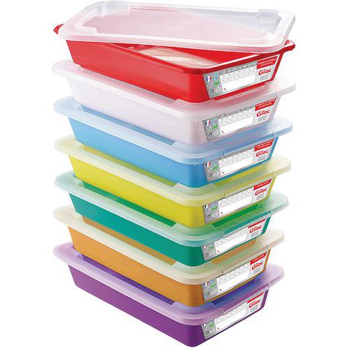 Bacs Plats Témoins 8 L Haccp Avec Couvercles