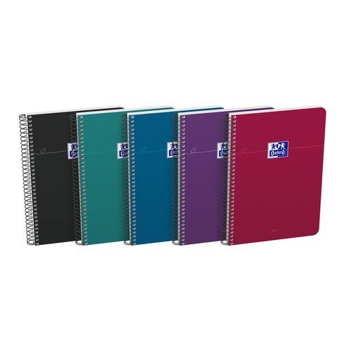 Oxford - Cahier Smart Spirale 160 pages A5 Petits carreaux 5x5 - 80g/m² - Couverture souple - Éco-responsable