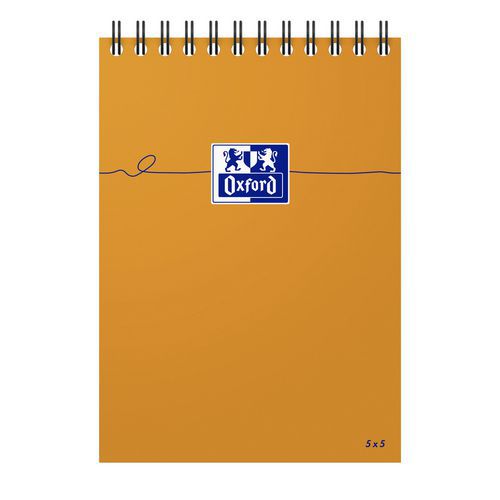 Oxford - Bloc-notes 160 pages A6 orange Intégral - Petits carreaux 5x5 - Papier 80g/m² - Éco-responsable