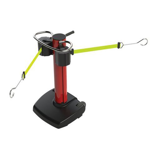 Poteau À Roulettes Jetrac Double À Sangle 2x22m - Jaune Fluo