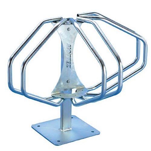 Mottez - Support Vélo Étoile sur Pied - 3 Places - Acier Durable - Éco-responsable