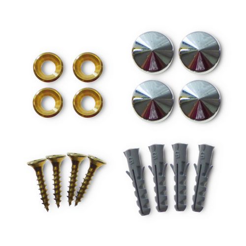 Kaptorama - Kit de visserie fixation murale miroir EPI - Acier Gris Clair - 20g - Fixation Robuste Intérieur/Extérieur