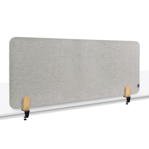 Elements Séparateur De Bureau Acoustique 60x160cm Gris Clair Pince