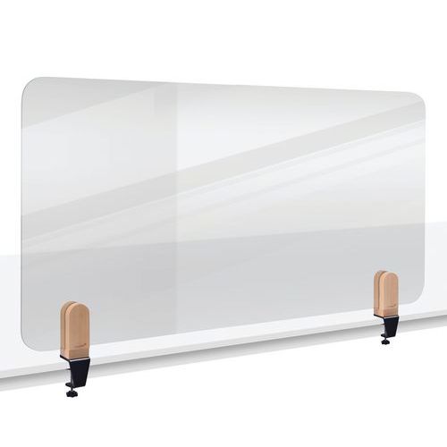 Elements Séparateur De Bureau Transparent 60x120cm Pince