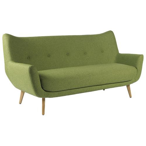 GGI - Canapé Luzy 3 places Vert M1 - Pieds Bois Hêtre - Assise 158cm - Confort & Design