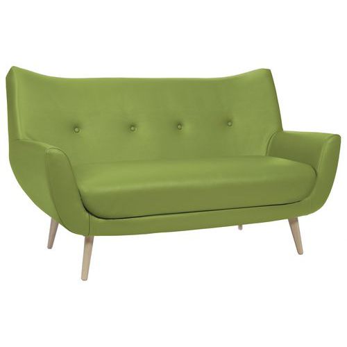 Canapé Luzy 2 Places Pieds Bois Tissu Enduit Pvc M1 Granny