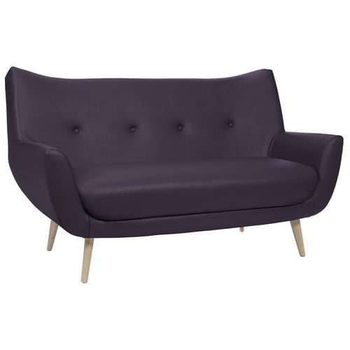 Canapé Luzy 2 Places Pieds Bois Tissu Enduit Pvc M1 Quetsche