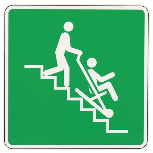 Panneau Évacuation Chaise D'évacuation Aluminium 200x200mm