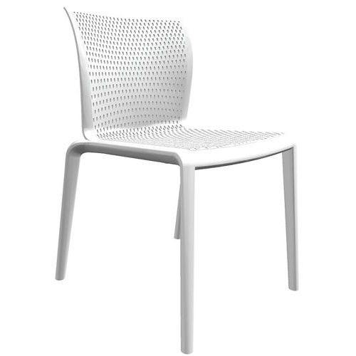 Lot de 4 chaises Docker Blanc Polypropylène Empilables Usage Collectivité