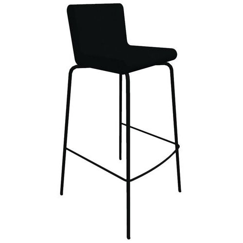 Tabouret Alto Ass/dos Enduit Pvc M1 Anthacite Pied Noir