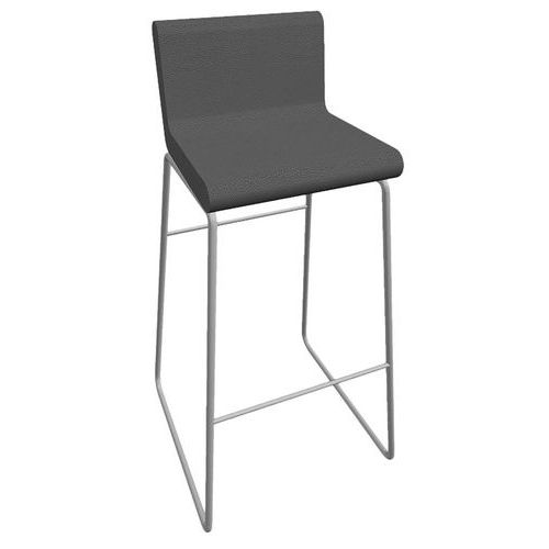 Tabouret Cyclo Ass/dos Enduit Pvc M1 Gris Souris Pied Gris