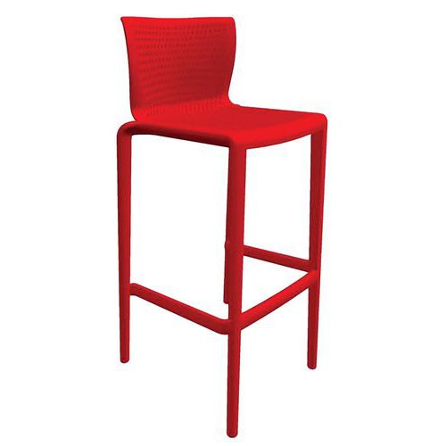 Lot de 4 - Tabourets Haut Docker Rouge