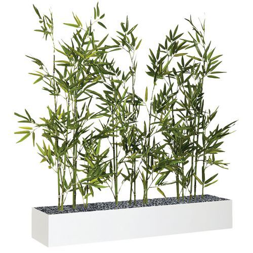 Jardinière Basse Jb12 Blanc 120 Cm Bambous