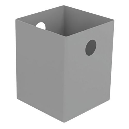 Corbeille à papier 17 L Acier Gris - Métal Robuste - Ouverture Pratique - Idéale Bureau