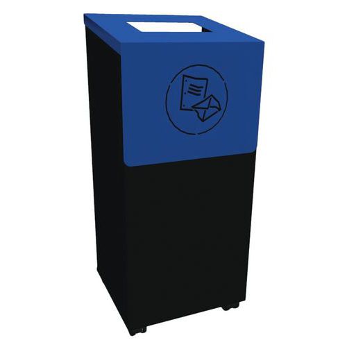 Container De Tri Mobile 85 L Noir Bleu/papier