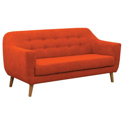 Canapé 2 places Alix tissu polyester orange - Confort et design pour votre salon - 160cm de largeur