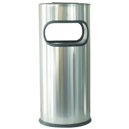 Poubelle-cendrier Avec Ouverture Manutan - 30l - Inox 304