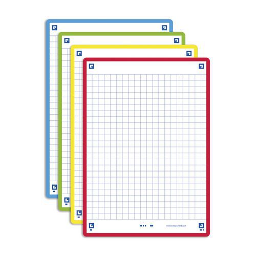 Fiches Bristol Revision 2.0 Oxford A6 Q5x5 Cadre Assortis